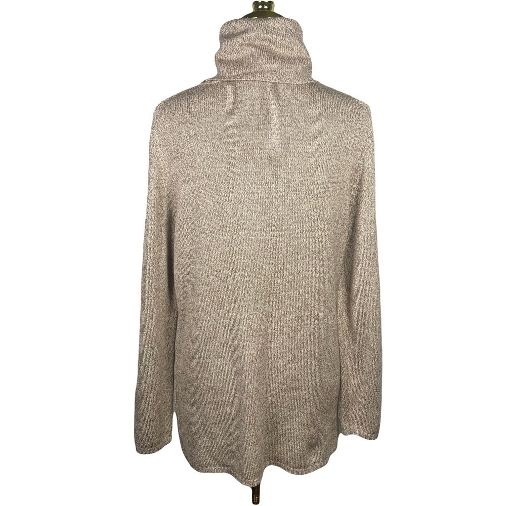 Belford for Neiman Marcus Silk Blend Turtleneck Sweater Heather Brown Tan Large - Picture 7 of 11